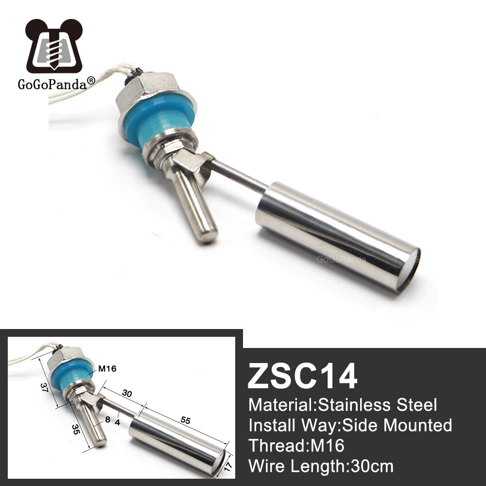 Capteur de niveau d'eau de réservoir latéral, livraison gratuite, interrupteur à flotteur en acier inoxydable liquide zsc 12 100v/220v general zsc 11- zsc 19: Zsc 14