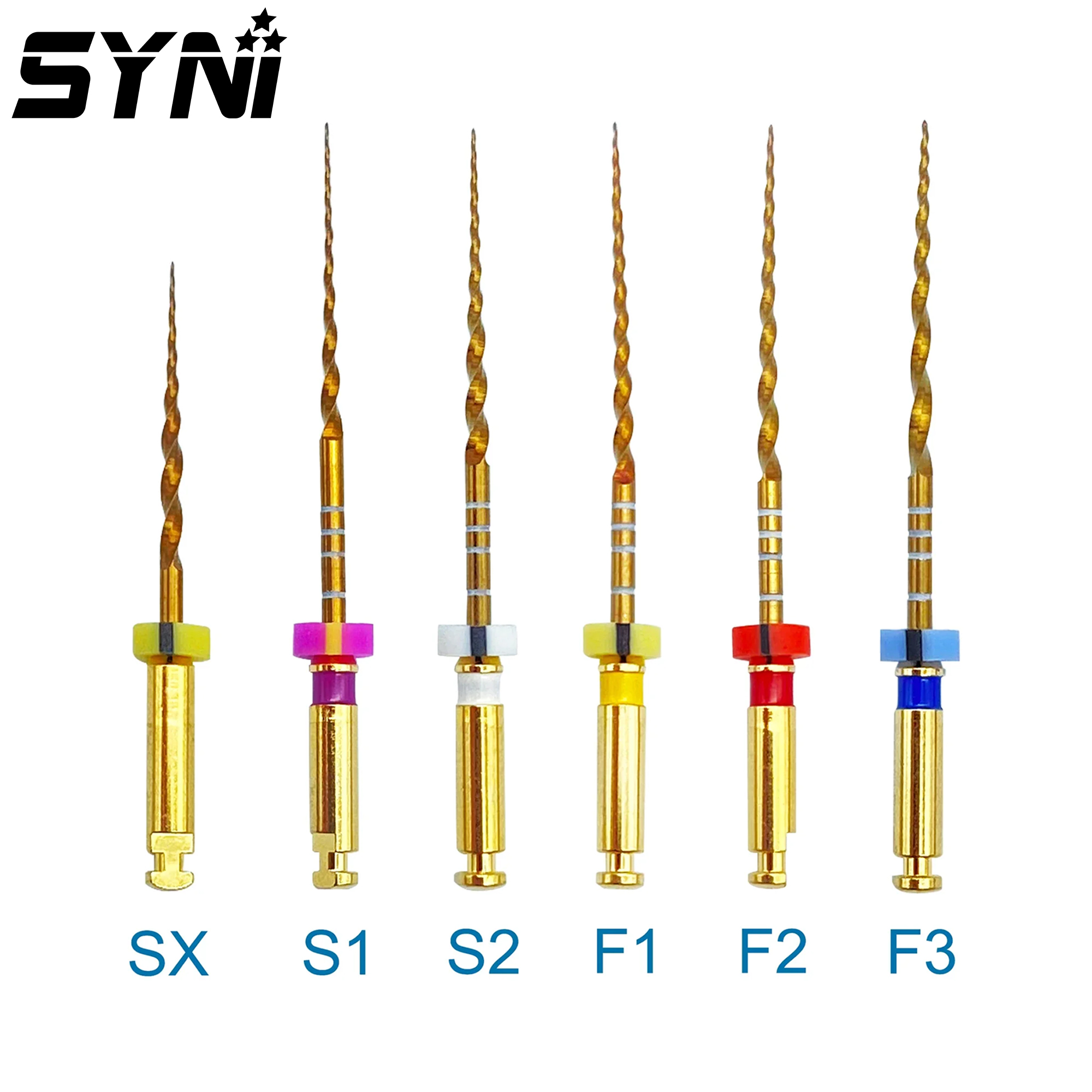Dental Gold Flexible Files Endo Rotary Files Golden Endodontic Files 19/21/25mm Nickel Titainium Dentistry Root Canal Material