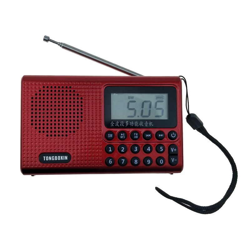 Mini AM FM SW Radio Handheld Digital USB TF MP3 Player Speaker With Rechargeable 18650 Battery