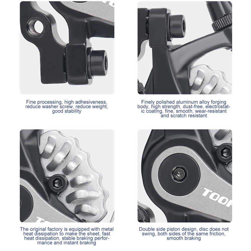 Bicycle Front Rear Disc Brake Mountain Road MTB Bike Mechanical Caliper Disc Brakes Cycling Part F160/R140 F180/R160 Dual Piston