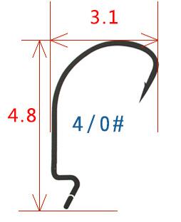 Zachte Worm Aas Haak Rood Grijs Crank High Carbon Steel Haken Vishaak Grootte Lokken Voor Texas Rig Vissen 5-10 Stuks Zak: S6   6 Pieces Bag