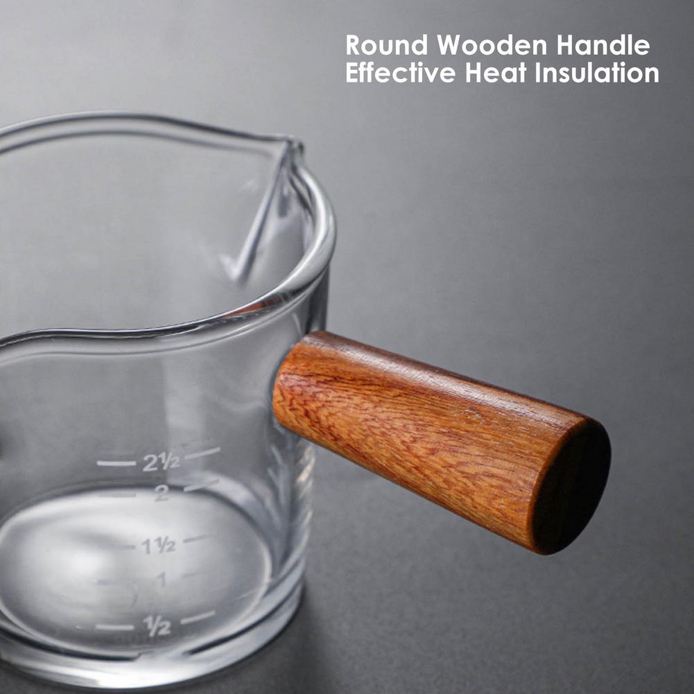 100ml Small Milk Cup Glass With Scale Heat-resistant Glass Measuring Cup For Espresso Coffee Double-mouthed Ounce Cup
