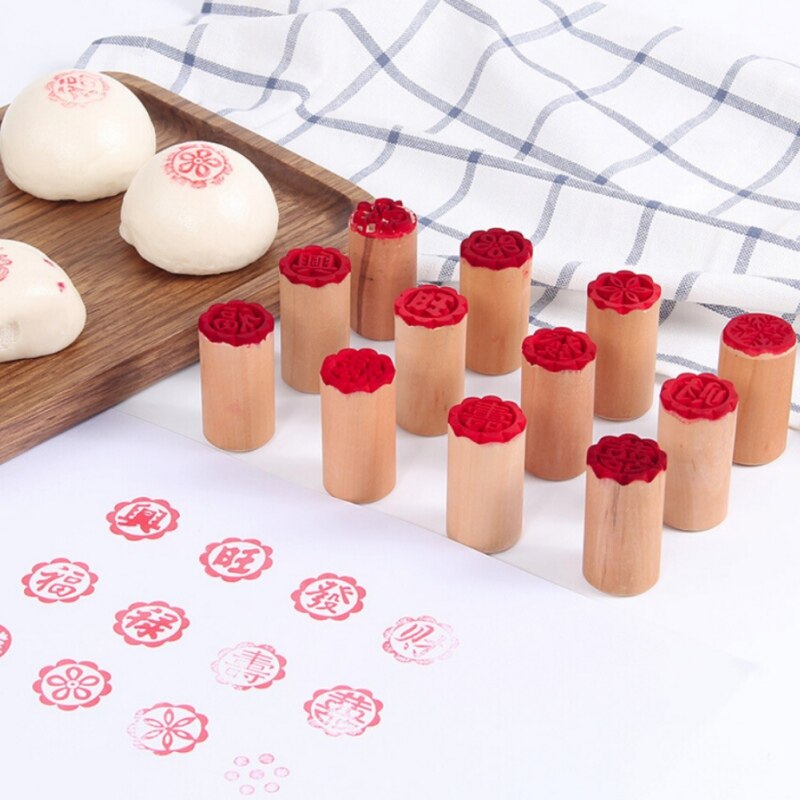 1pc Handleiding Ronde Hout Dessert Seal Stempel DIY Tool Pastry Cake Cookie Mallen Traditionele Chinese Maan Cakevorm Bakvormen mold