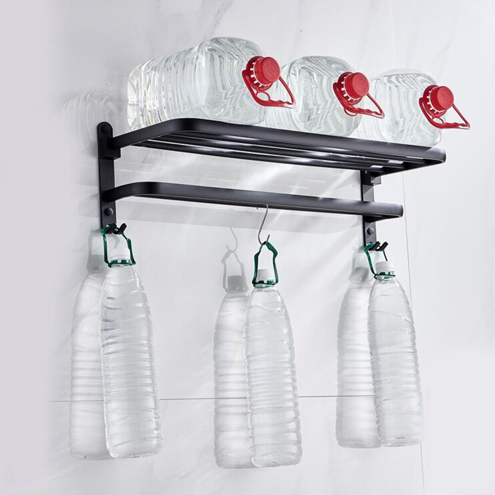 2 couches de maison stockage cintre mural salle de bain support pliable serviette étagère hôtel accessoires patère à vêtements