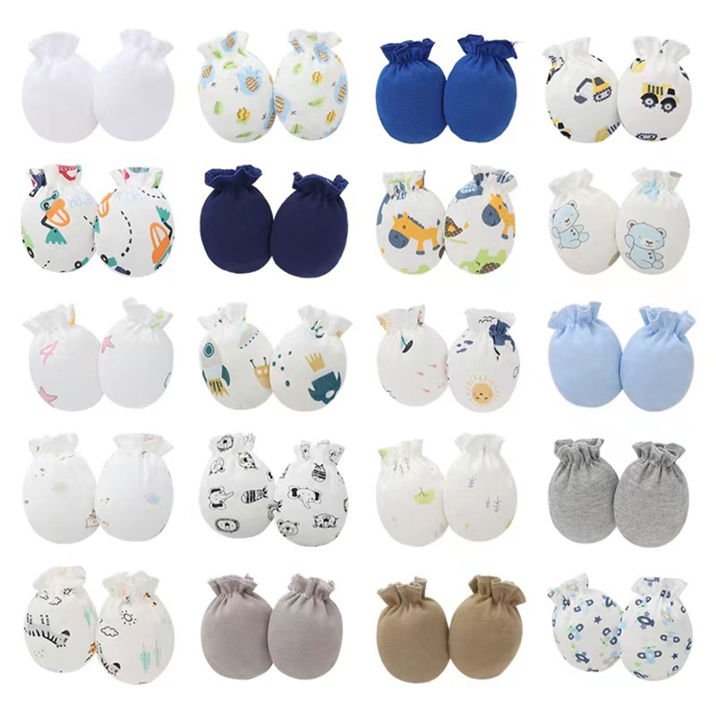 20 Pairs Baby Anti Scratching Soft Cotton Gloves Newborn Protection Face Handguard No Scratch Mittens Infants Supplies: WHITE