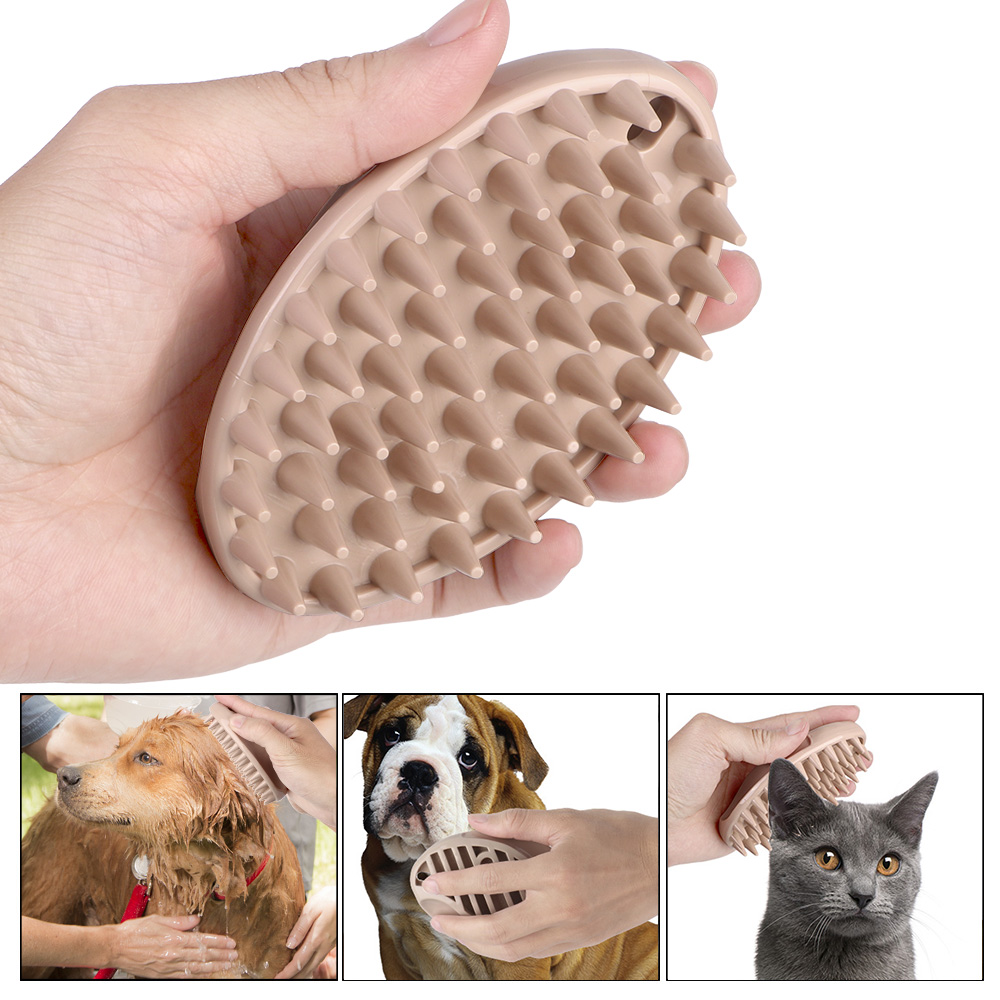 Limpiador de cerdas de silicona suave para mascotas, cepillo de masaje para perros y gatos, cepillo de limpieza rápida, peine, herramientas de lavado