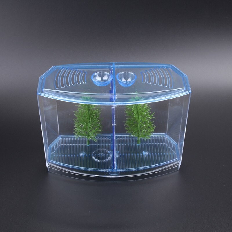 Mini Fish Tank Aquarium Betta Box Transparent LED Light Arcylic Fish Breeding Box Double Guppies Hatching Double Layer Incubator