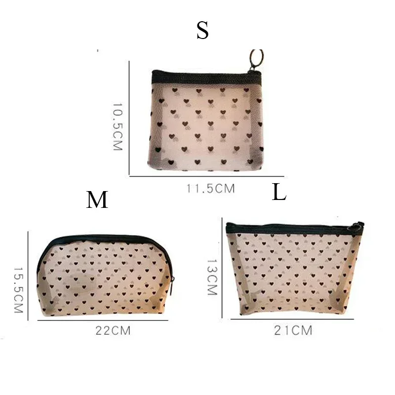 1 Stuks Vrouwelijke Make-up Tasje Draagbare Kleine Grote Toilettas Beauty Case Vrouwen Mesh Cosmetische Tas Reizen Opslag Make-up Tas Organizer: L / WHITE