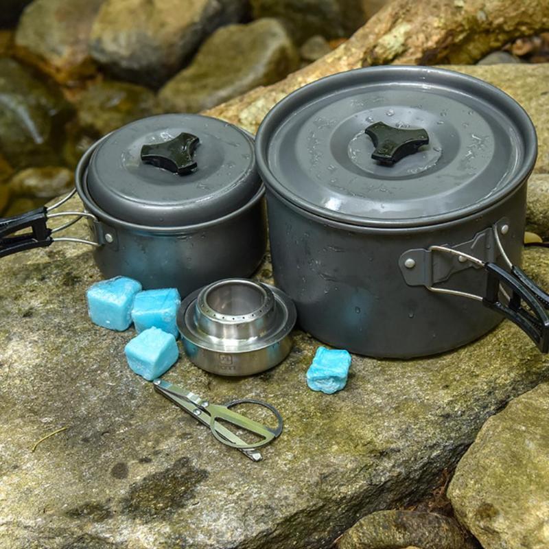 AOTU-Mini horno portátil de Alcohol sólido líquido, para exteriores, senderismo, Camping, estufa de Gas a prueba de viento, utensilios de cocina para Picnic