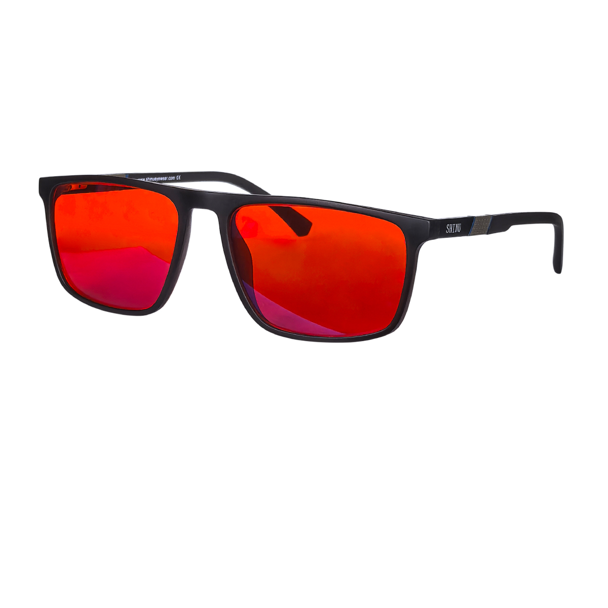 SHINU red glasses block blue light better sleep Orange lens glasses for working with computer gaming glasses blue light blocking: Clear
