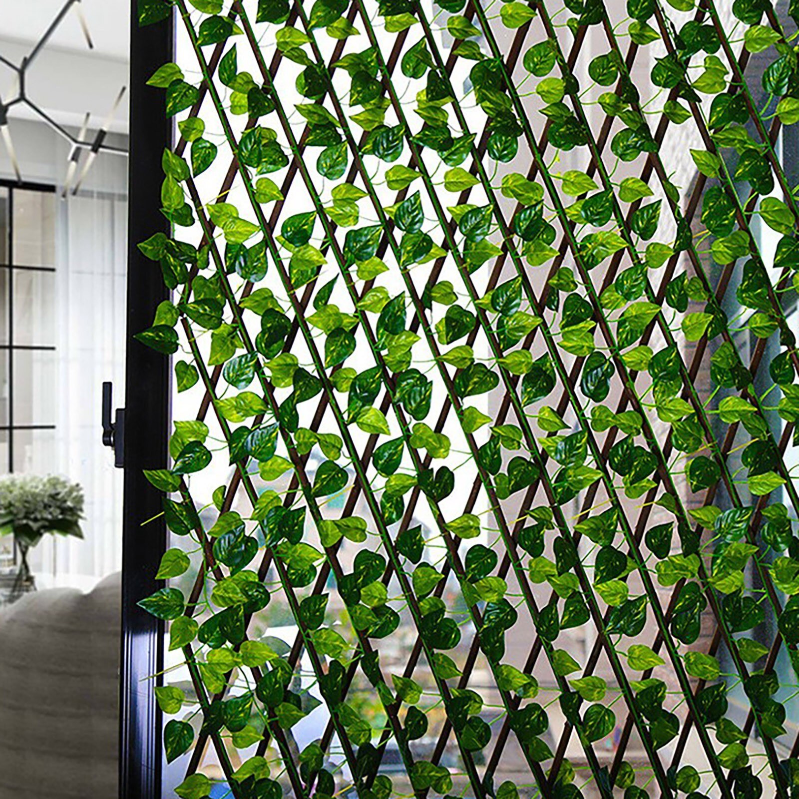 Expanding Fence Retractable FenceBack yard Home Decor Greenery Walls Artificial Garden Plant Fence UV Protected Yard Decor