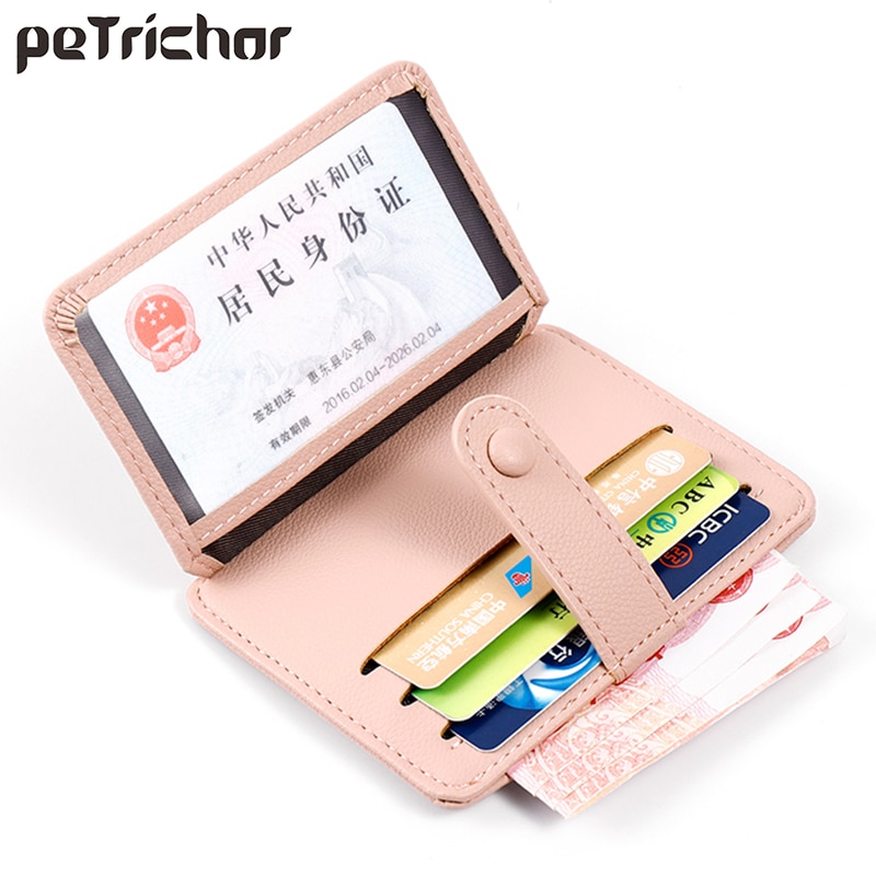 Soft Leather ID Card Holders Women Business Credit Card Holder Wallet Small Female Wallets Mini Coin Purse Pocket Yellow