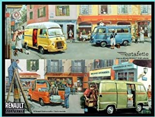 Metal Tin Sign Renault 4cv Salon De Automobile Pub Home Vintage Retro Poster Cafe: White / 40x30cm