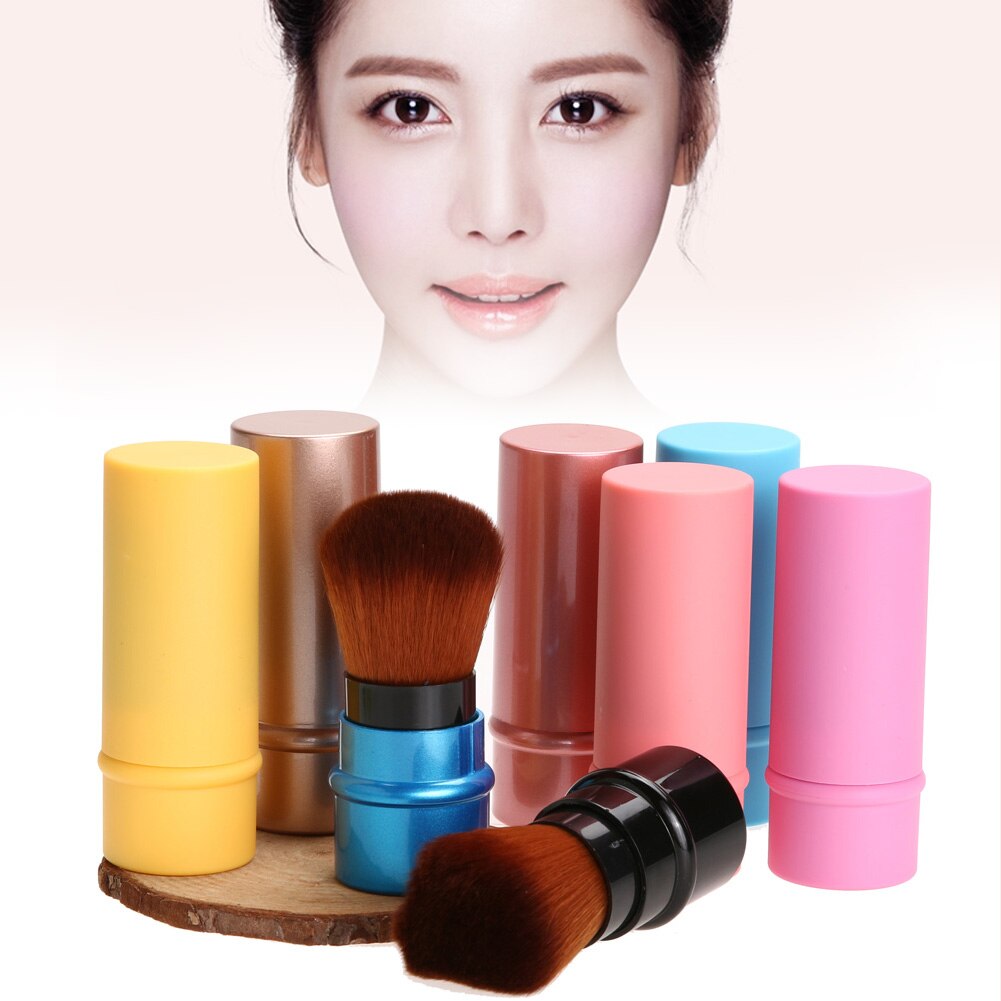 Brocha de maquillaje , 1 Uds., Mini colorete portátil retráctil, brochas faciales, herramientas de viaje cosméticas de belleza