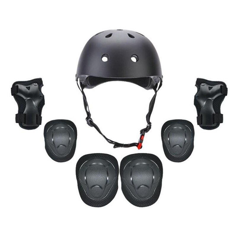 7 Pcs Children's Helmet Pad Set Elbow Knee Wrist Pad Sports Protective Equipment Set Cycling Skating Roller Sport Gear: Default Title