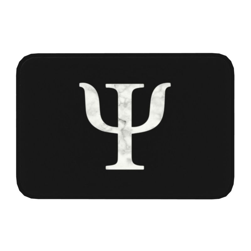 Custom Psychology Marble Psi Symbol Doormat Anti-Slip Entrance Room Door Floor Mat Psychologist Teacher Garden Carpet Rug: Yellow