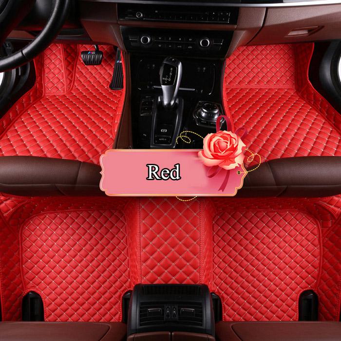 3d auto vloermatten voor toyota land cruiser 100 200 waterdichte leren vloermatten auto-styling interieur auto vloermat: Rood