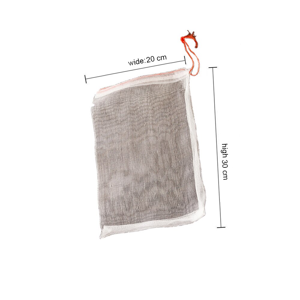 Netting Bags Nylon Net Barrier Bag With Drawstring For Protecting Plant Reusable Soaking Mesh Bag: 30x20cm