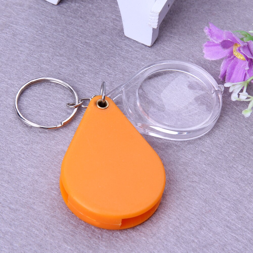 10X Plastic Draagbare Vouwen Vergrootglas Handheld Glas Lens Sleutelhanger Vergrootglas Sieraden Vergrootglas Vergrootglas Tool
