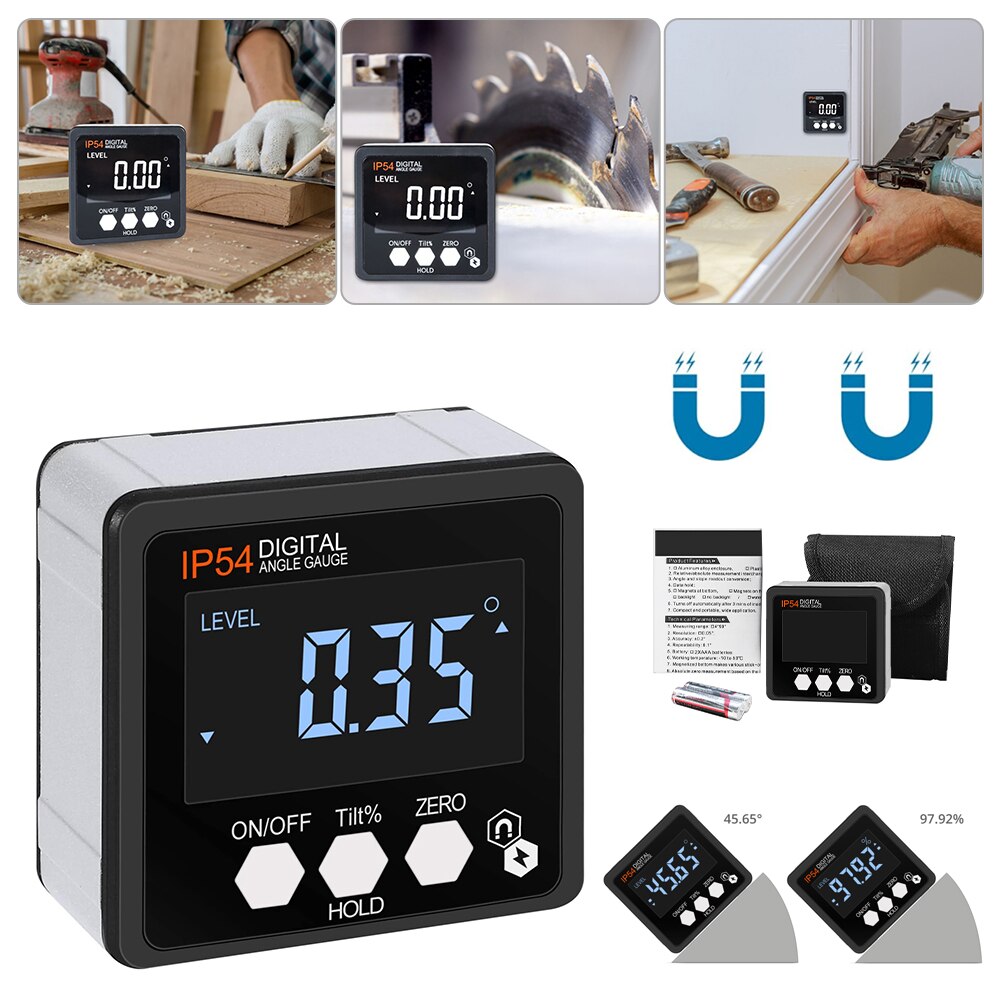 4*90° Digital Inclinometer Protractor Digital Angl... – Grandado
