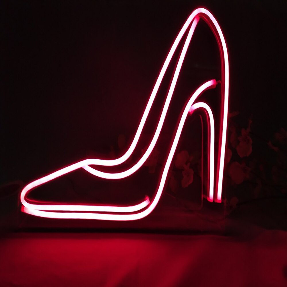Ins Led Neon Sign Decoratie Shop Draagbare Hoge Hakken Dimmen Neon Voor Patry Voorstellen Huwelijk Thuis decor: Red