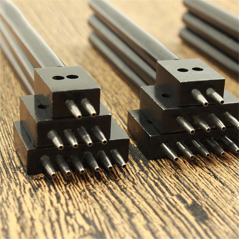 Ceinture acier losange 4/5mm 2/4/6 dents en cuir artisanat outils trou burin Graving couture poinçon outils Kit bricolage trou