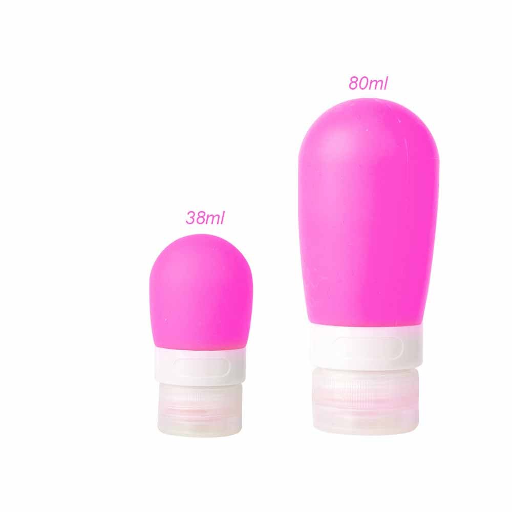 1/2/3 st set 38ml 60ml 80ml tomma silikon resepaket packpress flaska för lotion schampo bad små provbehållare: 2 st ros