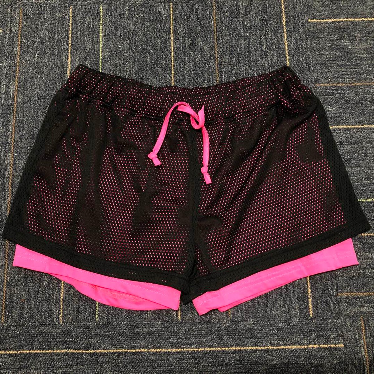 2 In 1 Sport Running Shorts Gym Mesh Shorts Voor Vrouwen Fitness Shorts Met Koord Training Snel Droog Jogging Workout shorts