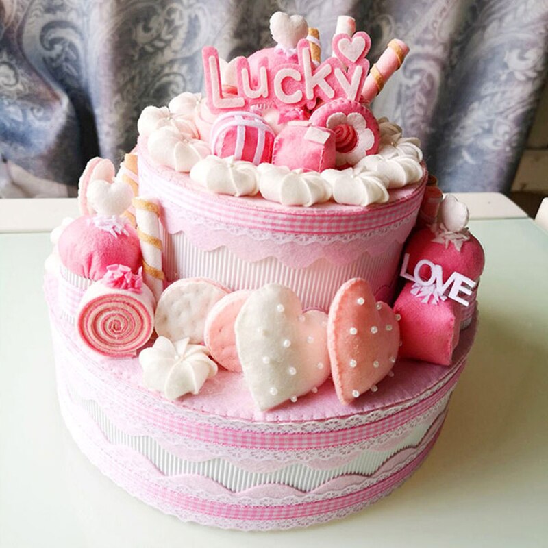 Cute Storage Boxes Needle Felt Cake Styles of Boxes Handmade Craft Kits Sweet Double Layer Cake DIY Craft Special For Kids: Style 3