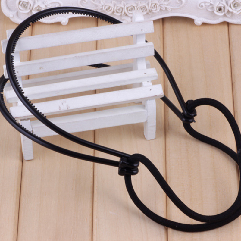 Lystrfac Diadema negra para mujer, diadema trenzada, banda de goma doble, accesorios para el cabello