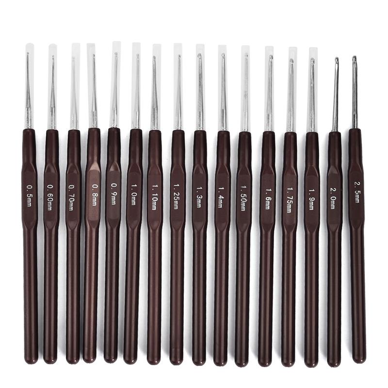 8 Uds. Tamaño mixto 2,5mm-6mm gancho de ganchillo tejido de punto hilo artesanía aguja de tejer mango de plástico ganchos de tejer agujas herramientas de Navidad: Verde