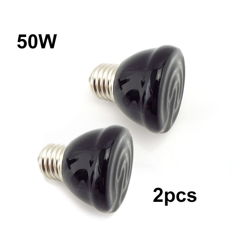 2pcs 220V Pet Reptile Heat Lamp turtle warm light Kit Clip holder E27 Holder Heating Lamp Tortoises Basking lighting C1: 2pcs 50W bulb
