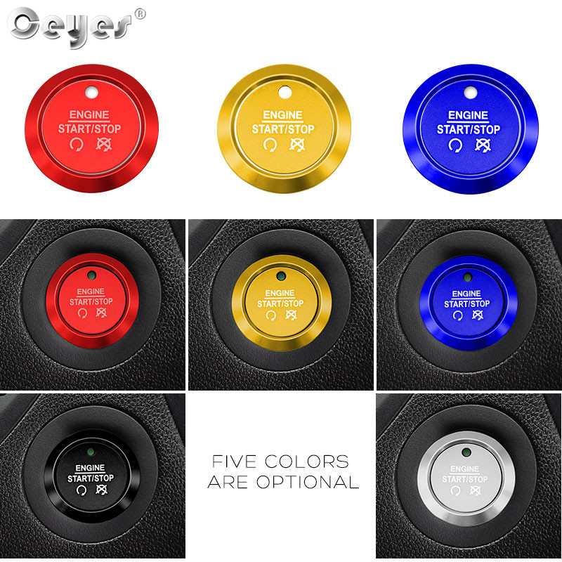 Ceyes Car Engine Start Stop Button Covers For Ford Explorer Focus Mustang Fiesta Ecosport Case Ring Circle Stickers Car Styling