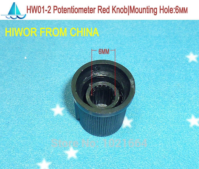 100 stk / lot  hw01-2 plast rød knap til potentiometer (til enkelt og dobbelt potentiometer)