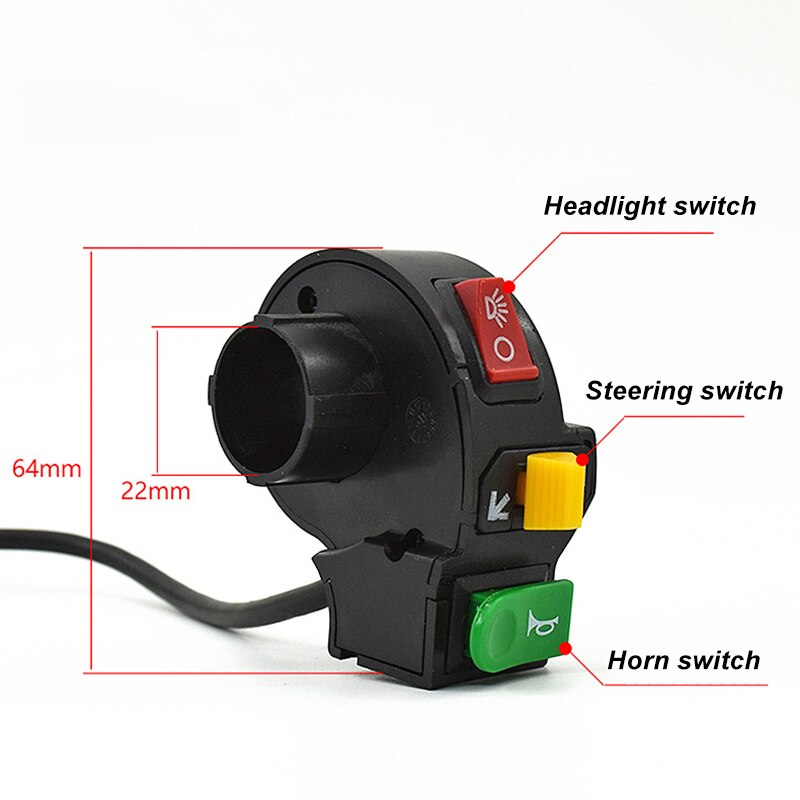 Motorcycle ATV 7/8 Handlebar Horn Turn Signal Headlight Three-In-One Combination Switch Button Modification Accessories