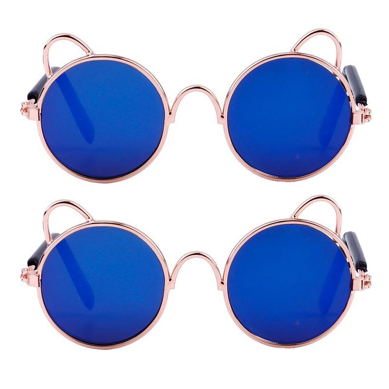 2 sztuk śmieszne okulary przeciwsłoneczne uroczy placki okulary przeciwsłoneczne klasyczne oczu nosić okulary Cosplay: niebieski