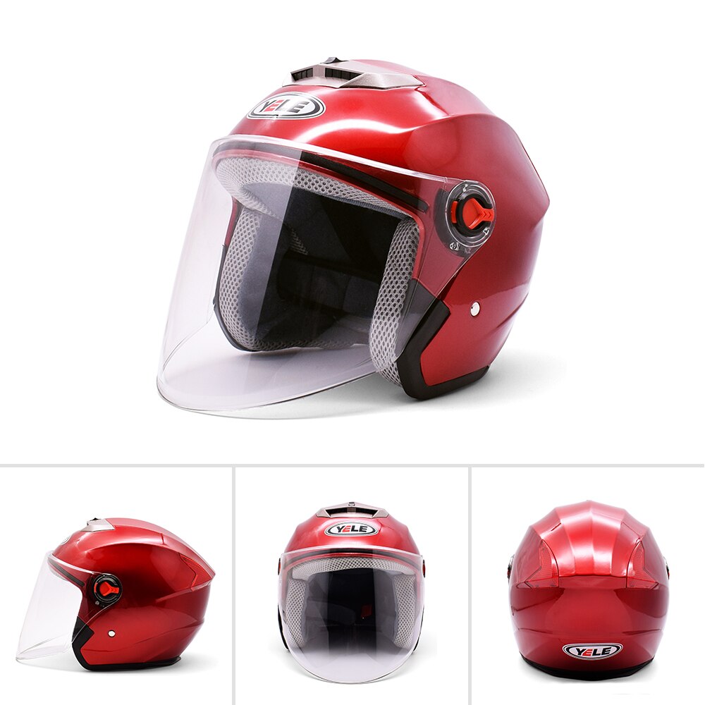 For Yamaha FZR 600 TRX850 FZR400 BT1100 XJR400 MT 10 09 Unisex Motorcycle Helmet Open Face Moto Modern Electric Bicycle Helmet: Red