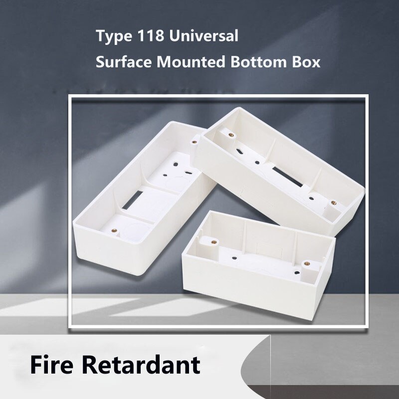 2pcs 118/120 Small Type Wall Mount Switch Box Depth 40mm Bottom PVC Junction Box 118*68*40mm