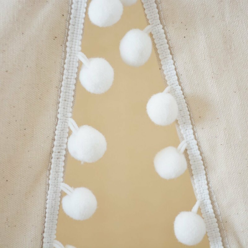 Tente naturelle de Tipi de Pom Pom de toile pour des enfants jouent la tente de Wigwam d'enfants de tente de Tipi