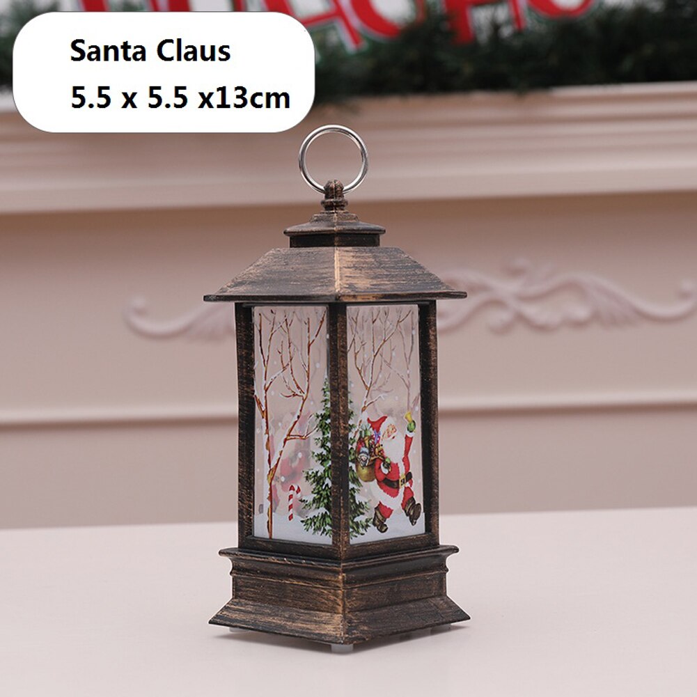 Bougies chauffe-plat LED, cage à bougies de noël avec support, chandelier imprimé Elk père noël pour décoration de noël: 05