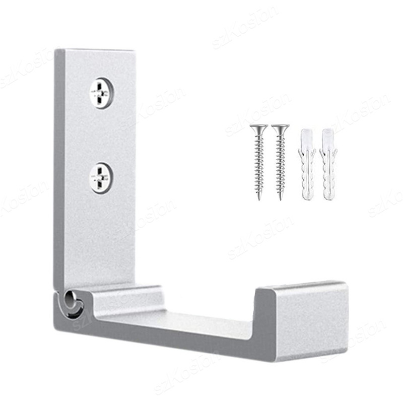 Gancho de pared plegable, bata oculta, toalla, abrigo, gancho de aleación de aluminio para el hogar, cocina, baño, colgador de toallas negro y plateado: Gris claro