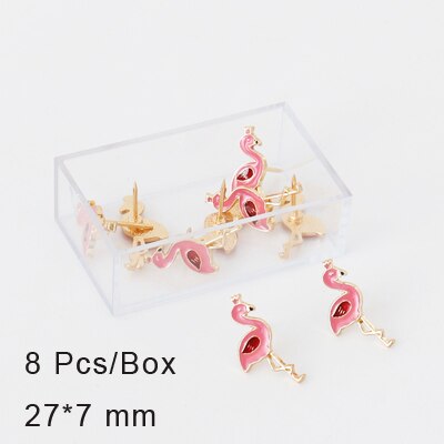 Tutú con forma de flamenco y ciervo para la nieve, alfileres de empuje, tablero de corcho de , tachuelas de pulgar de seguridad, accesorios de oficina, 8 Uds., H0340: Borgoña