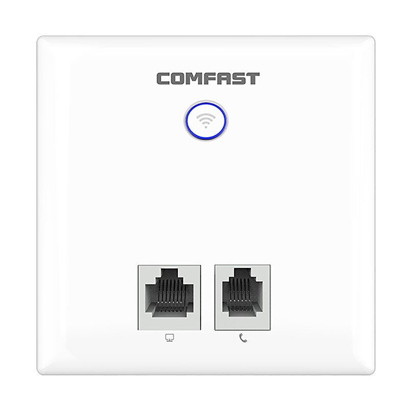750Mbps Wireless in Wall Access Point Indoor 86 Panel RJ45+RJ11 Port Dual Band WAN LAN WiFi Repeater Router