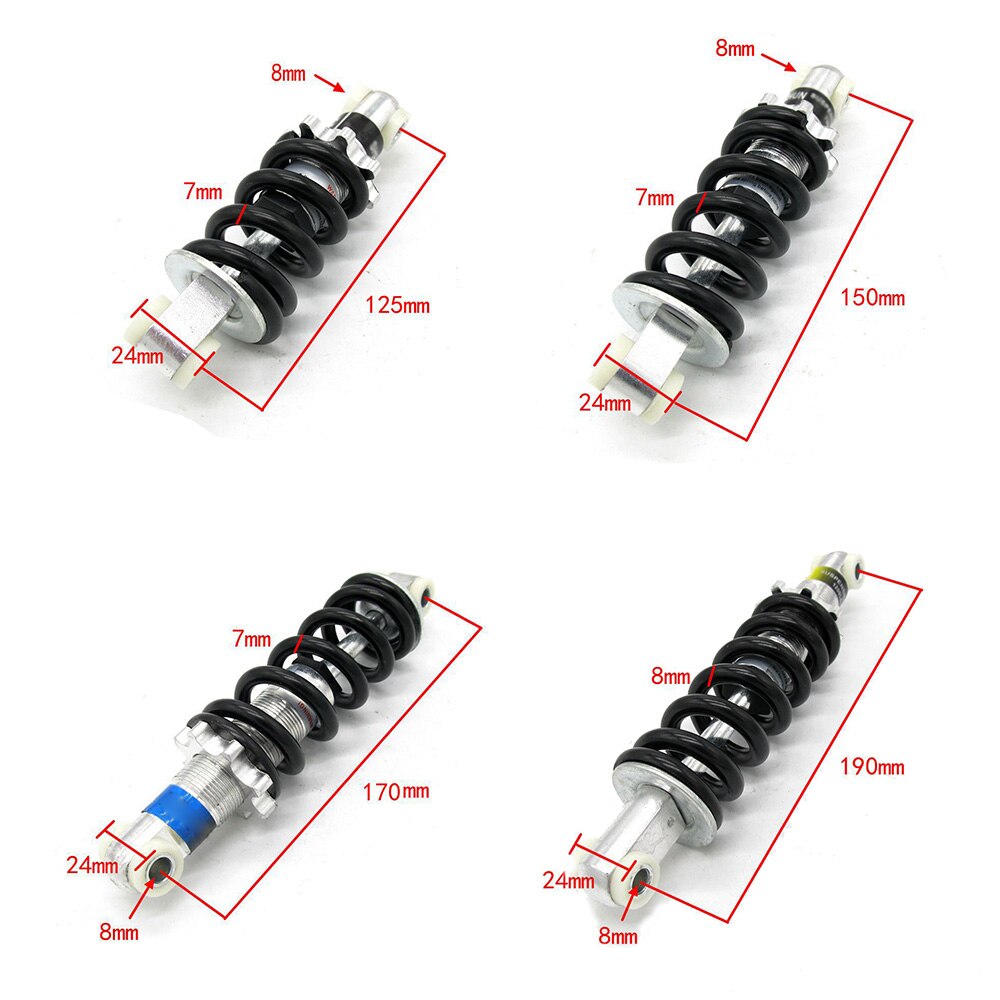 Støddæmper affjedring til cykel e-cykel motorcykel atv scooter snavs pit elektrisk cykel 125mm 150mm 160mm 170mm 180mm