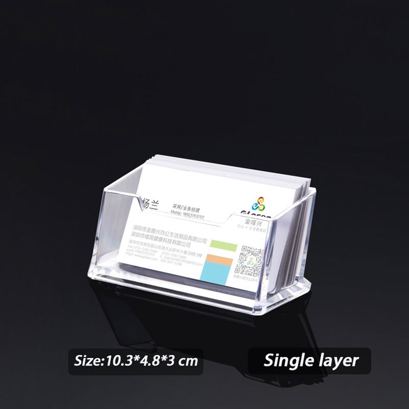 Business Card Holder Single Layer Double Layer Three Layers holdercard Holder Desktop Storage Transparent Simple: Single Layer