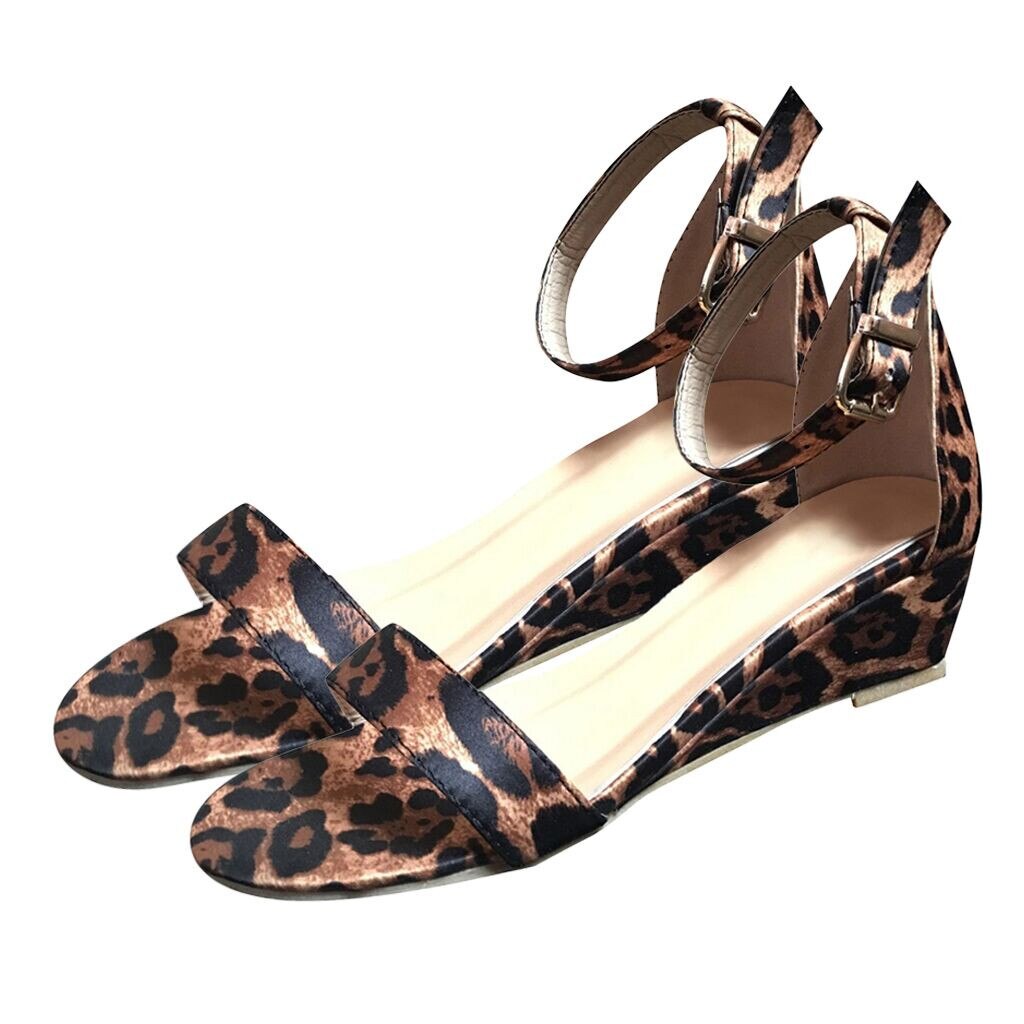 Sagace Zomer Luipaard Sandalen Met Hakken Vrouwelijke Sandalen Mode Toevallige Vrouwen Snake Schoenen Wiggen Sandalen Schoenen Voor Vrouwen