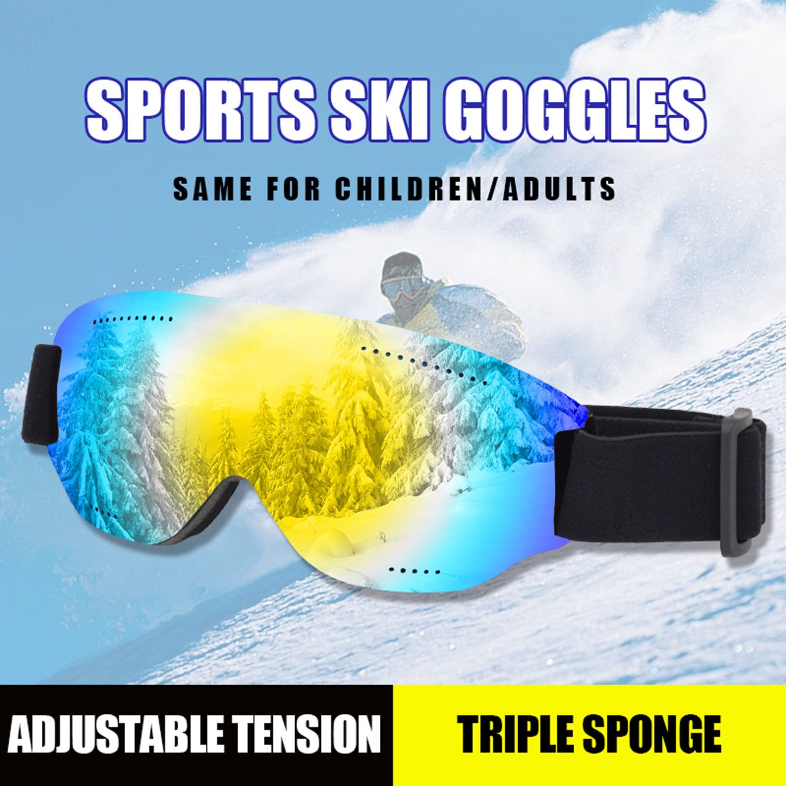 Zonnebril Single Layer Ski Bril Grote Sferische Sneeuw Bril Wind Spiegel Helm Bril Riding Ski Bril
