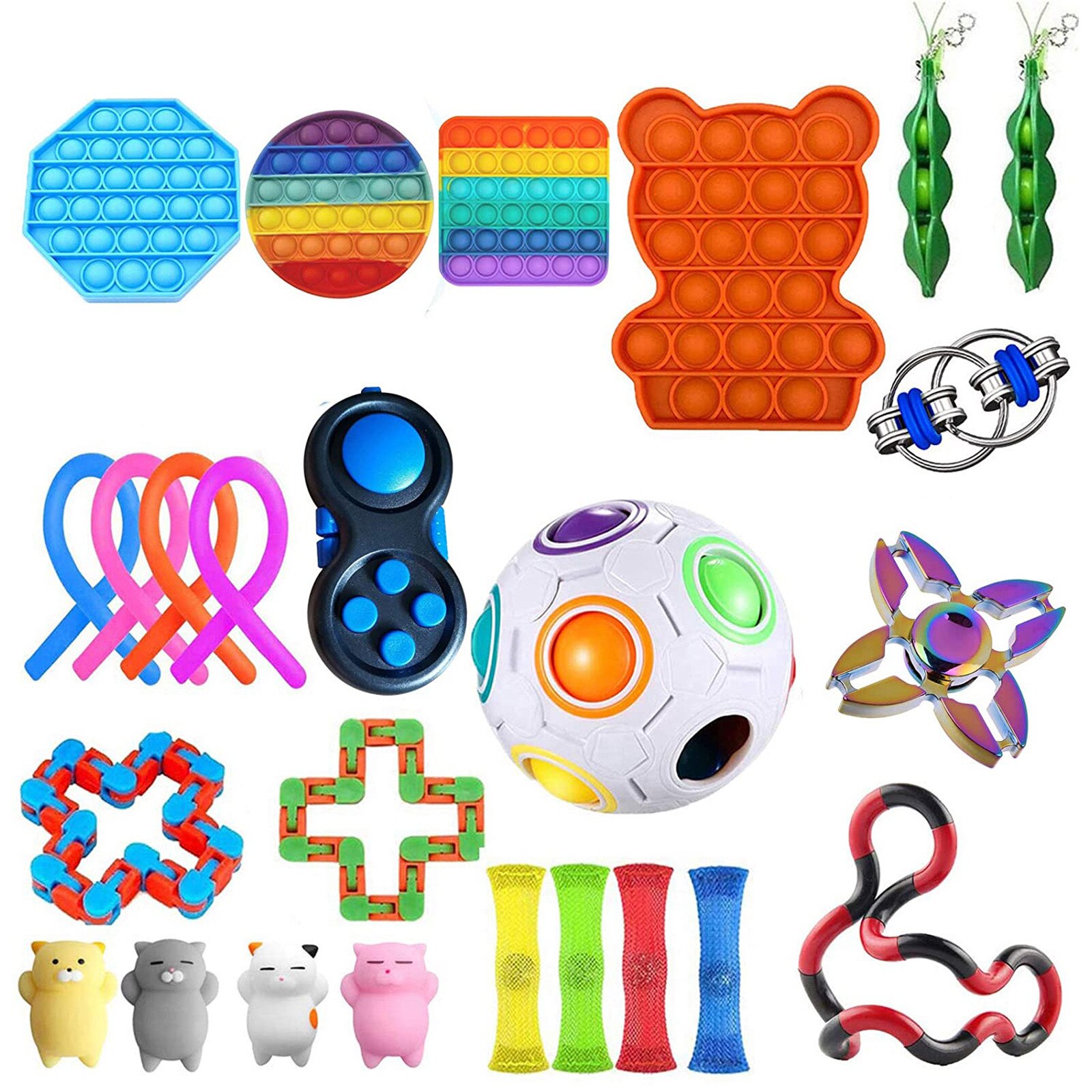 Divertenti pop antistress Fidget Toy regalo Set antistress Push Bubble pop sensoriali giocattolo l'autismo ha bisogno di giocattoli antistress Squishy