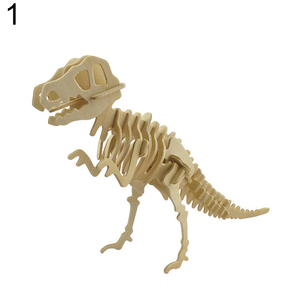 Bricolage dinosaure Puzzle 3D tridimensionnel en bois enfants jouets éducatifs élèves à la main matériaux pour les enfants: 1