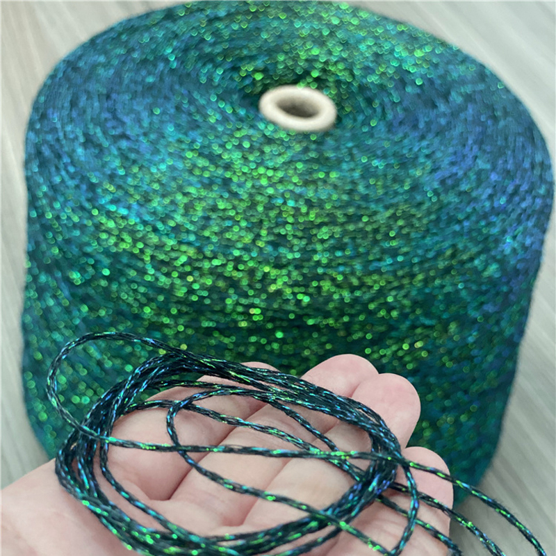 Hilo de ganchillo hueco para tejer, madeja de hilo Tubular metalizado de 500g, 42% algodón brillante, hilo de seda dorado y plateado X5345